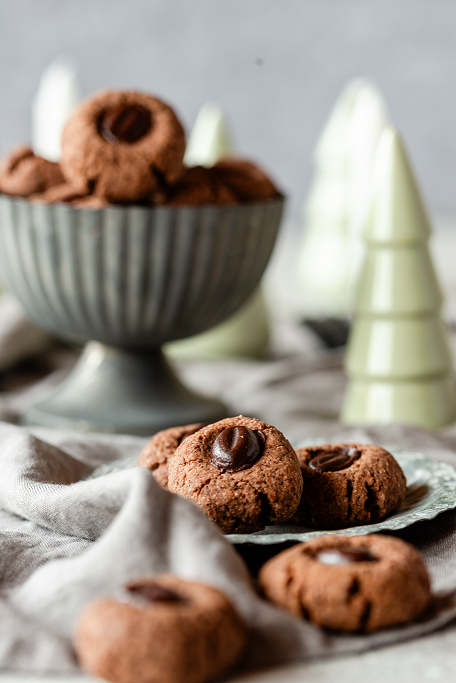 Mokka-Husarenknöpfe Plätzchen Weihnachtsbäckerei Schokolade Kaffee Mandeln krimiundkeks
