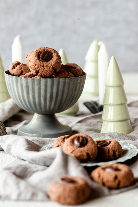 Mokka-Husarenknöpfe Plätzchen Weihnachtsbäckerei Schokolade Kaffee Mandeln krimiundkeks