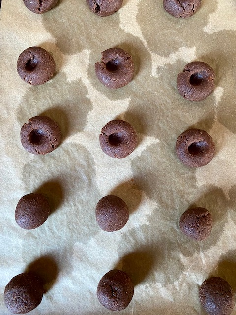 Mokka-Husarenknöpfe Plätzchen Weihnachtsbäckerei Schokolade Kaffee Mandeln krimiundkeks