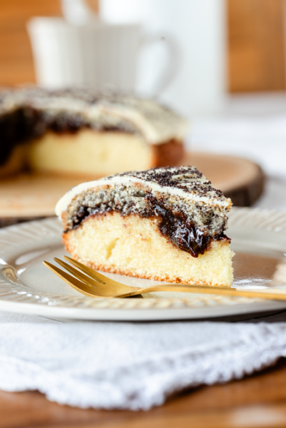 Germknödel-Kuchen, Pflaumenmus Germknödel, Mohn, Rührteig, krimiundkeks